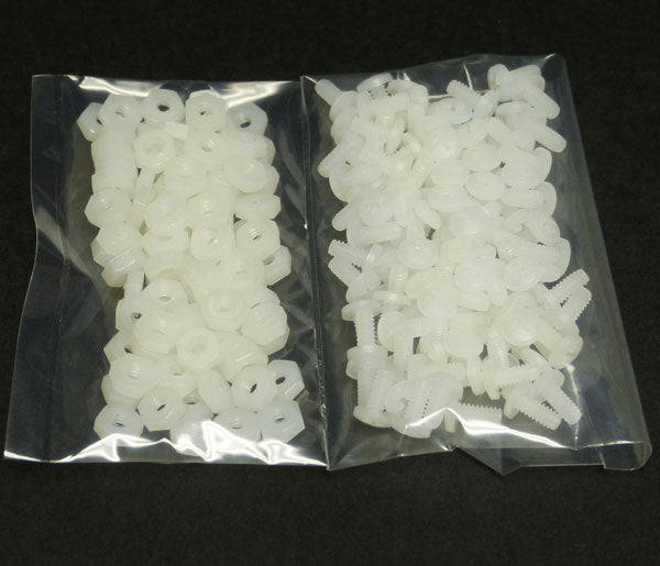 Custom Works 9901 WHITE NYLON SCREWS AND NUTS (100 ea.)